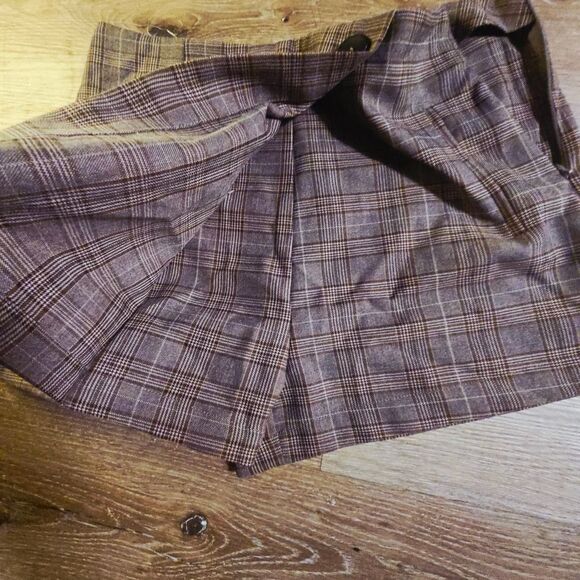 Altar'd State Brown Skort with Plaid Pattern - Picture 5 of 7